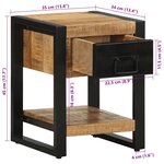 vidaXL Tables de chevet 2 Pièces bois de manguier massif brut