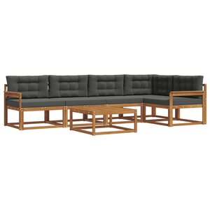 vidaXL Ensemble de canapés d'extérieur 6 Pièces Naturel et Anthracite