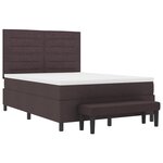 vidaXL Lit à ressort avec matelas & banc brun foncé 140x200 cm tissu