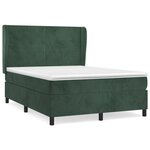 vidaXL Sommier à lattes de lit et matelas Vert foncé 140x190cm Velours