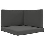 vidaXL Coussin de canapé d'extérieur 3 Pièces Anthracite Polyester