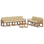 vidaXL Ensemble de canapés d'extérieur 8 pc Naturel et Beige