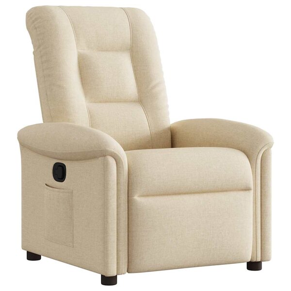vidaXL Fauteuil inclinable Crème Tissu