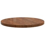 vidaXL Plateau de table Marron foncé Ø 80 x 4 cm Chêne massif
