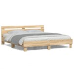 vidaXL Cadre de lit avec LED sans matelas chêne sonoma 180x200 cm