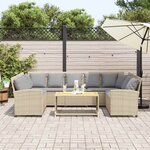 vidaXL Canapé de jardin avec coussins beige résine tressée