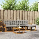 vidaXL Ensemble de canapés d'extérieur 6 Pièces Gris Naturel et Clair