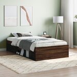 vidaXL Cadre de lit chêne marron 90x190 cm