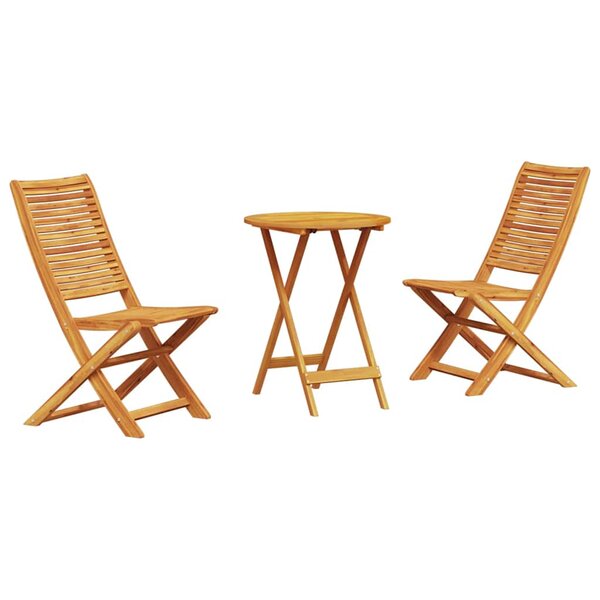 vidaXL Ensemble bistro pliant 3 Pièces Marron Bois d'acacia massif