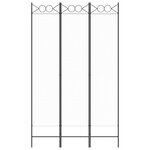 vidaXL Cloison de séparation 3 panneaux Blanc 120x200 cm Tissu