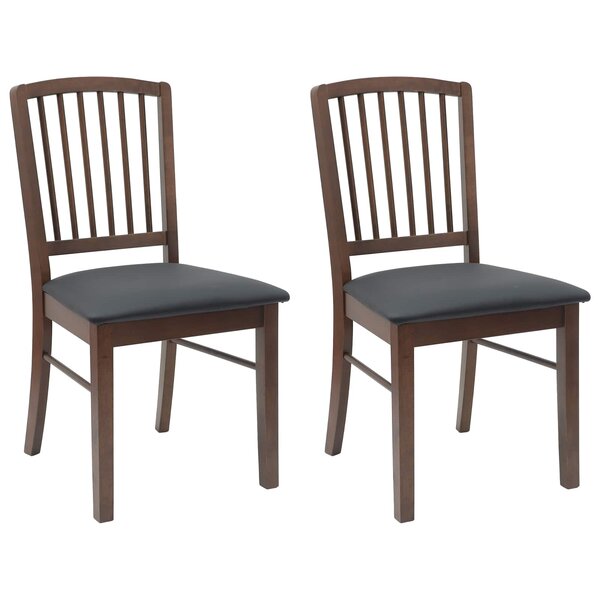 vidaXL Chaises de salle à manger 2 pc Bois de Caoutchouc Massif