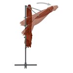 vidaXL Parasol de jardin en porte-à-faux avec mât en acier terre cuite