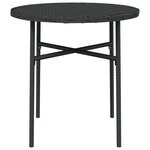 vidaXL Table à thé Noir 45 cm Résine tressée