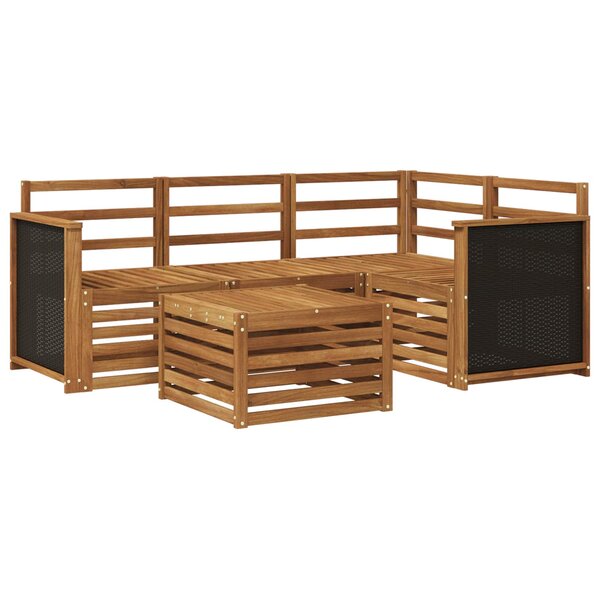 vidaXL Ensemble de canapés d'extérieur 5 pc Naturel Polyester