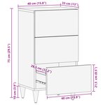 vidaXL Buffet Marron miel Bois massif 40 x 33 x 75 cm Buffet