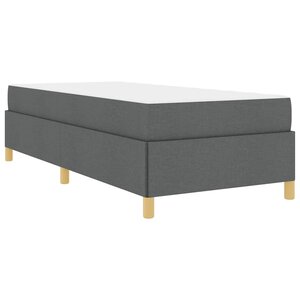 vidaXL Lit à ressorts avec matelas Gris foncé 100 x 200 cm tissu
