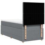 vidaXL Sommier à lattes de lit avec matelas Gris clair 100x200cm Tissu