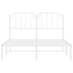 vidaXL Cadre de lit métal sans matelas et tête de lit blanc 135x190 cm