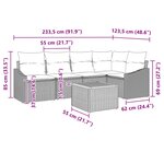 vidaXL Ensemble de canapé de jardin avec coussin 6 Pièces Noir polyrotin
