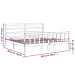 vidaXL Cadre de lit avec tête de lit blanc 200x200 cm bois massif