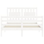 vidaXL Cadre de lit sans matelas blanc 140x190 cm bois massif