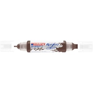 Marqueur acryl 3d dble pointe 5400 marron chocolat 2-3 mm  5-10 mm x 5 EDDING