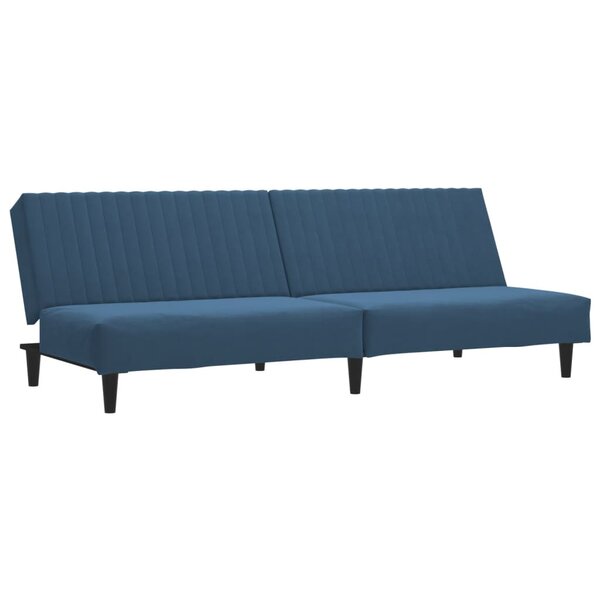 vidaXL Canapé-lit à 2 places Bleu Velours