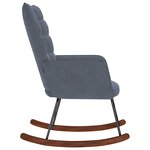 vidaXL Chaise à bascule Gris foncé Velours