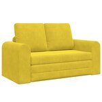 vidaXL Canapé-lit de sol 2-en-1 Jaune 148x71x83 cm Velours