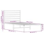 vidaXL Cadre de lit métal sans matelas avec tête de lit noir 75x190 cm