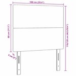 vidaXL Tête de lit avec tête de lit Gris clair 100 cm Cuir synthétique