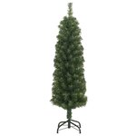 vidaXL Sapin de Noël artificiel mince avec support vert 150 cm PVC