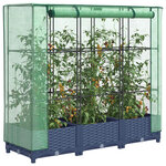 vidaXL Jardinière surélevée avec housse aspect rotin 120x40x123 cm