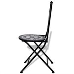 vidaXL Chaises pliables de bistro 2 Pièces Céramique Noir et blanc