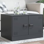 vidaXL Table basse anthracite 67x50x44 cm acier