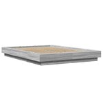 vidaXL Cadre de lit et lumières LED sans matelas sonoma gris 120x190cm