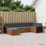 vidaXL Ensemble de canapés d'extérieur 6 pc Naturel et Anthracite