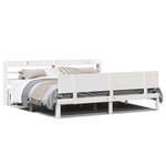 vidaXL Cadre de lit avec tête de lit sans matelas blanc 180x200 cm