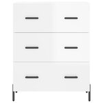 vidaXL Buffet haut Blanc brillant 69 5x34x180 cm Bois d'ingénierie