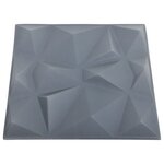 vidaXL Panneaux muraux 3D 48 Pièces 50x50 cm gris diamant 12 m²