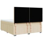 vidaXL Sommier à lattes de lit avec matelas Crème 200x200 cm Tissu