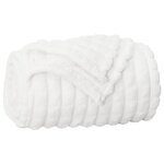 vidaXL Jeté Blanc 240 x 220 cm Toison