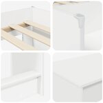 vidaXL Lit haut pour enfants avec bureau Blanc 98 5 x 200 cm