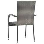 vidaXL Chaises empilables d'extérieur 6 Pièces Gris Résine tressée