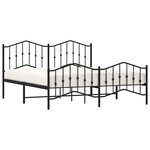 vidaXL Cadre de lit métal sans matelas avec pied de lit noir 183x213cm