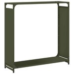 vidaXL Portant de bois chauffage vert olive 90x28x90 cm