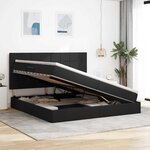 vidaXL Lit de Rangement Noir 200 x 200 cm Cuir synthétique