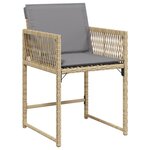 vidaXL Set de salle à manger de jardin de 5 pièces avec coussins en beige poly rattan