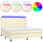 vidaXL Sommier à lattes de lit avec matelas et LED Crème 200x200 cm