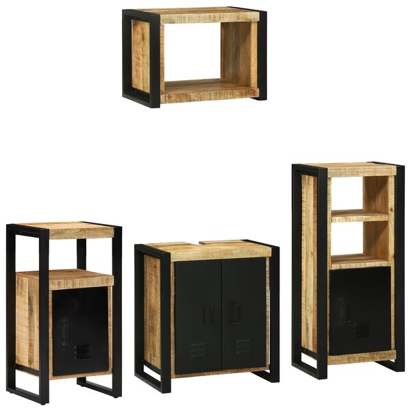 vidaXL Ensemble de mobilier de salle de bain avec étagère 4 Pièces